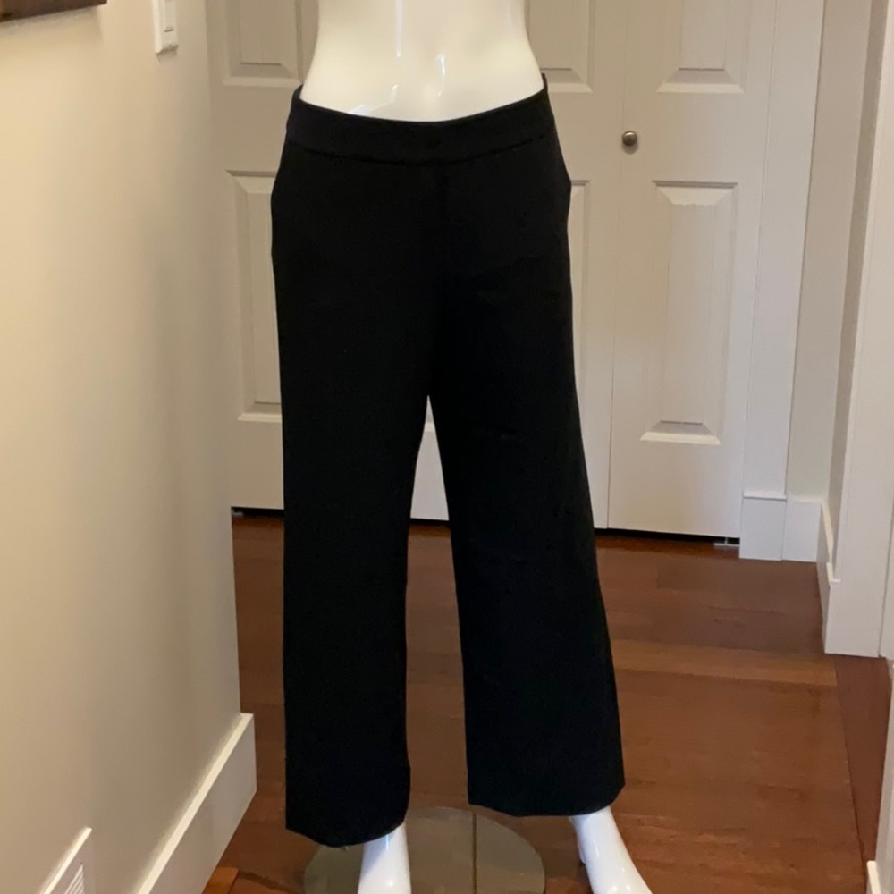 GIORGIO ARMANI Women’s Classic Black Wool Wide-Leg Pants Size 10 (Italian 46)